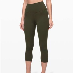 Lululon Align Crop 21” Dark Olive